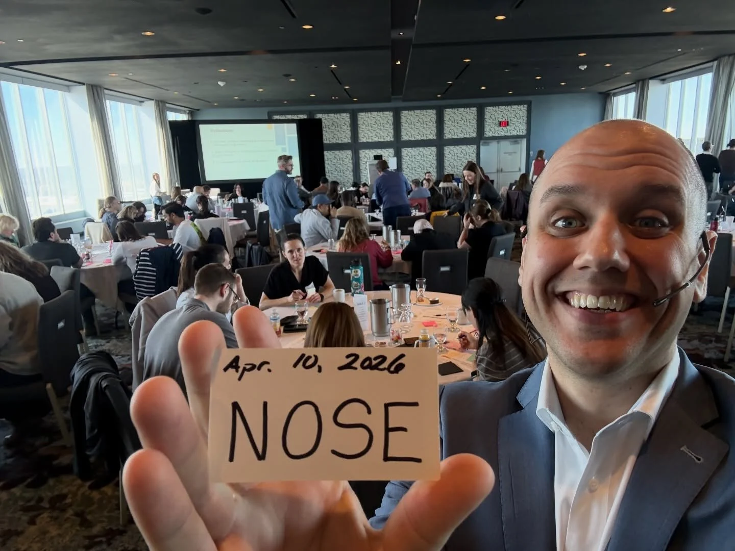 Can&rsquo;t wait to kick off the show here for @alberta_municipalities today! Such great work happening in this room. Thanks so much for having me! 

More importantly, thank you for thinking of the word NOSE from the book! 

#mentalist #magician #abm