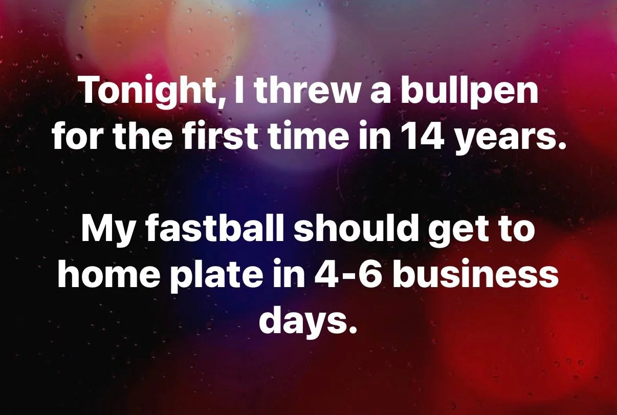 Happy to report my arm is still attached, though. 

#mensbaseball