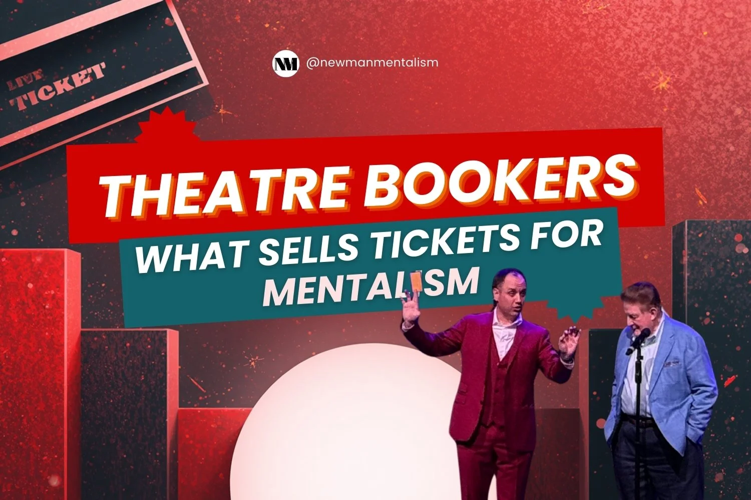 Image showing mentalist performer interacts with the audience in a theatre show.