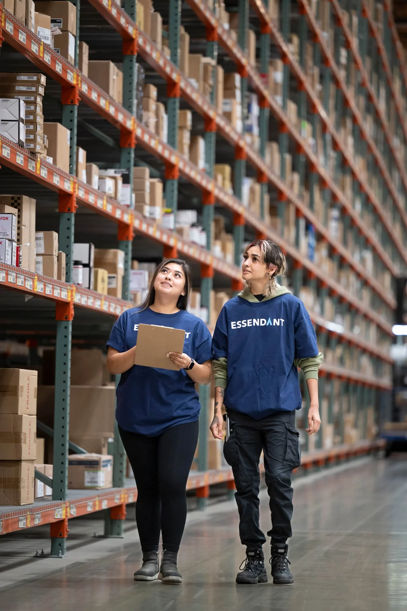 Warehouse workers photographed for Essendant in San Diego