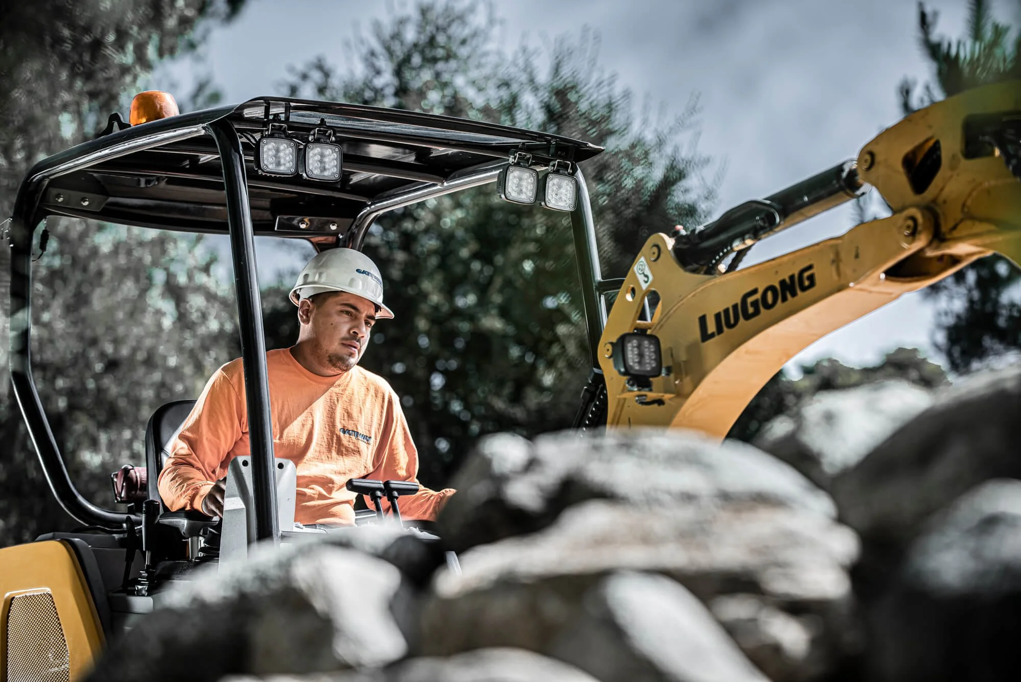Construction operating a backhoe in San Diego-Ed Carren Photography