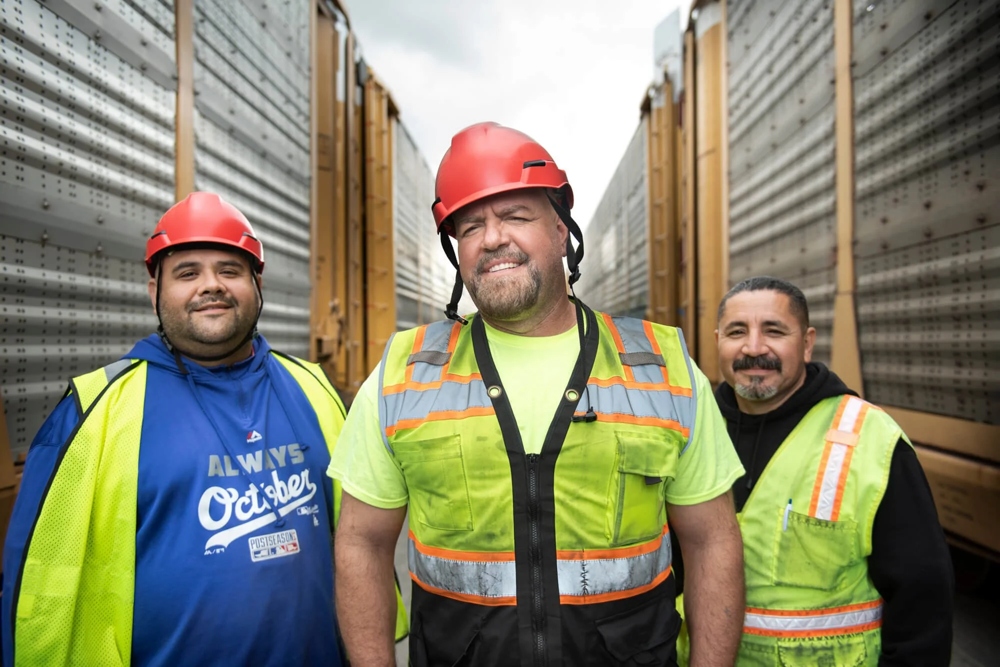 Workers at the Port of Los Angeles train yard. Shot–Ed Carreon Photography