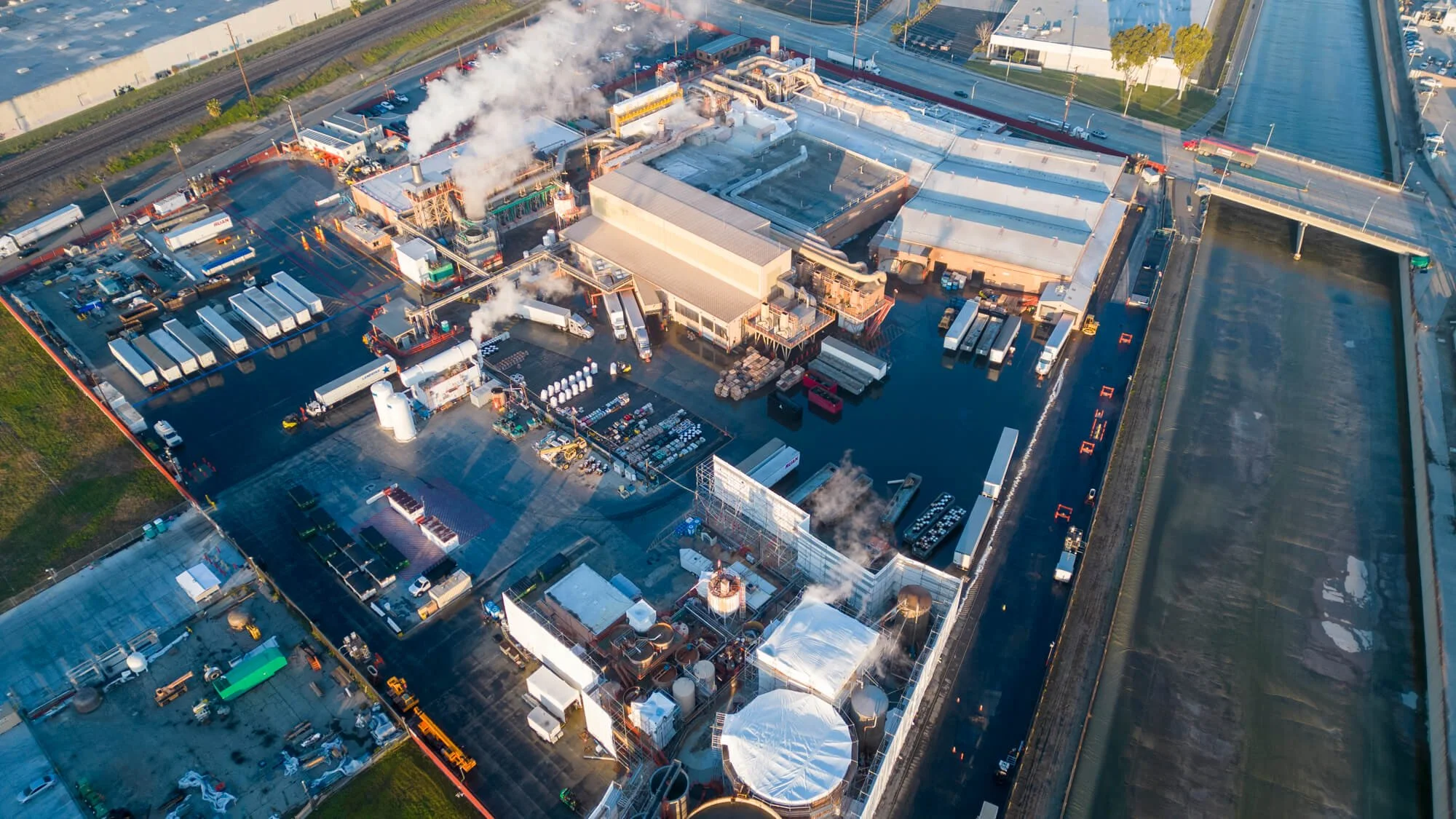 Drone photography of the Ecobat lead battery recycling facility outside of Los Angeles. Ed Carreon Industrial Photography