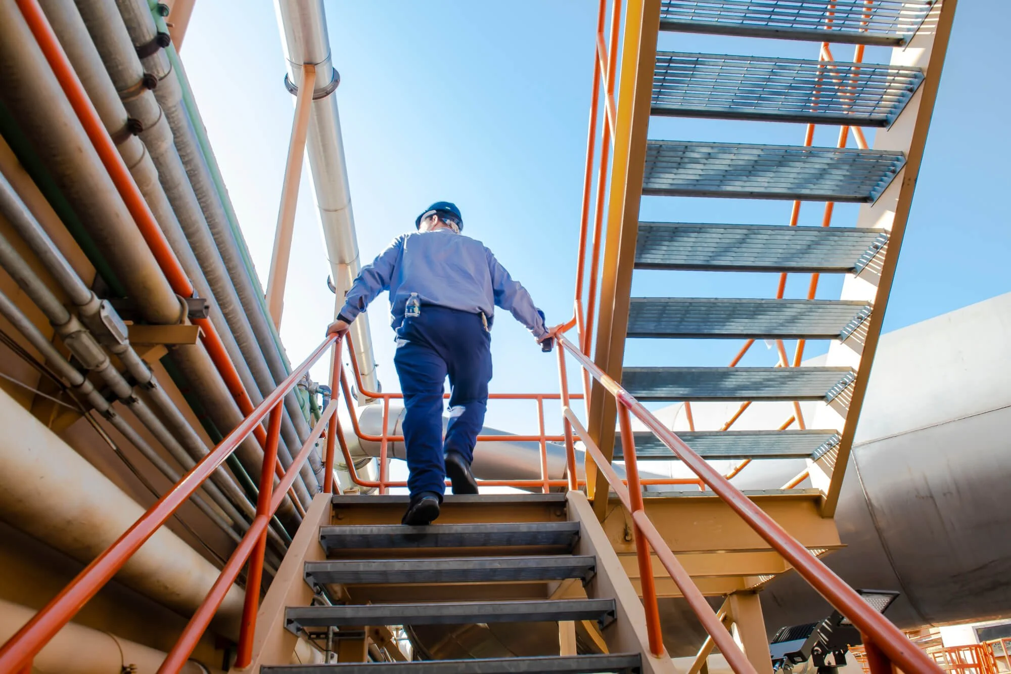 Technician at the Ecobat battery recycling facility in San Diego, CA