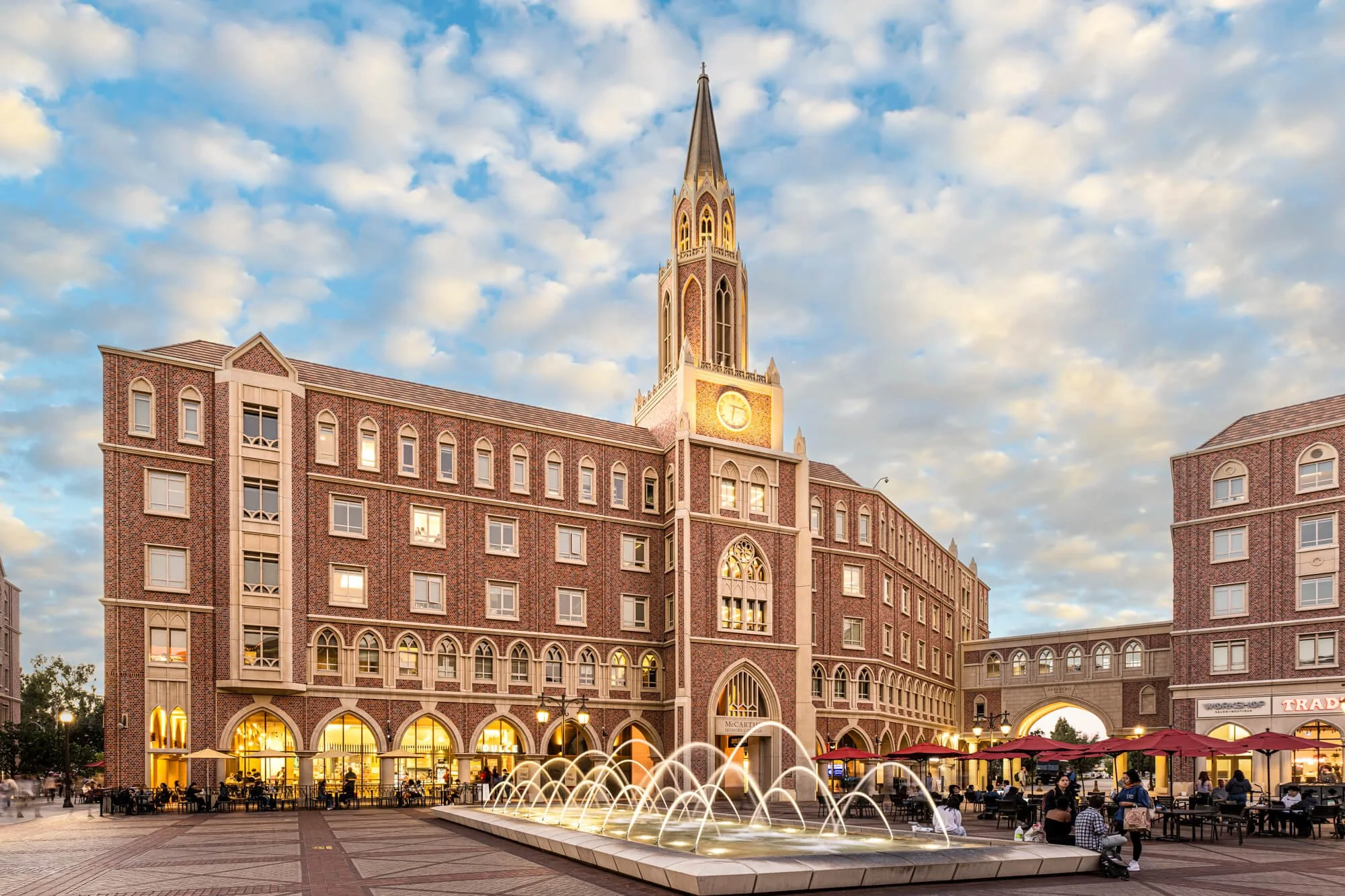 Institutional architectural photography of USC Village designed by Harley Ellis Devereaux