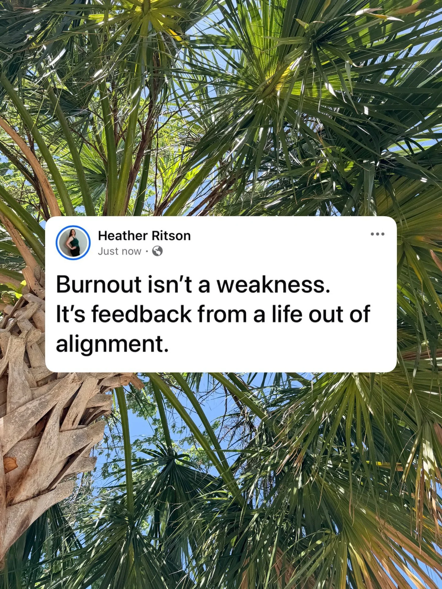 Burnout isn&rsquo;t a sign of weakness. 

It&rsquo;s a sign that you are burnt out from the day to day. 

Burnt out from a job, life, or career that no longer aligns with you. 

The solution? 

Realignment within yourself. 

Not sure how to get there
