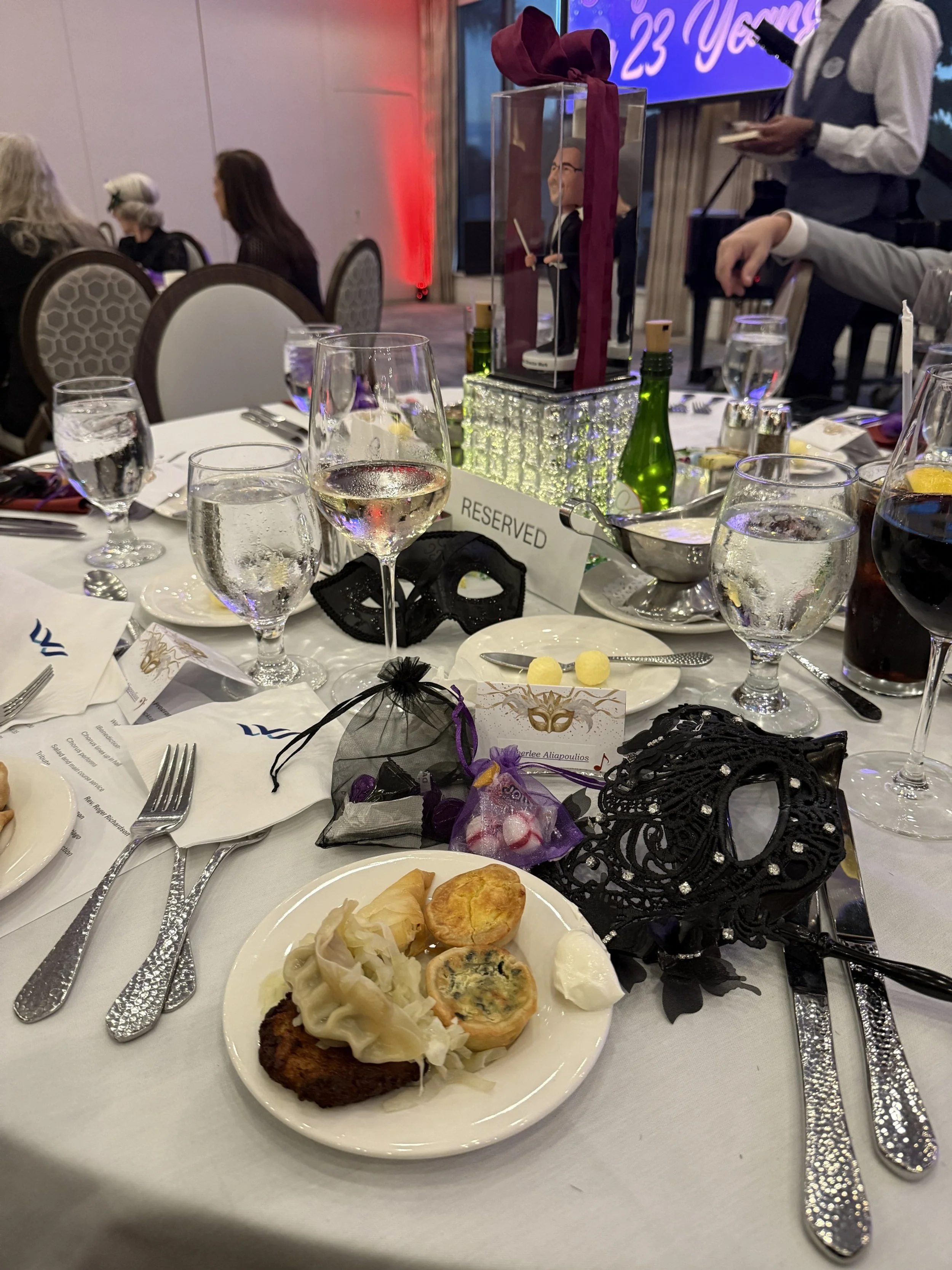 A Table with decor and masks