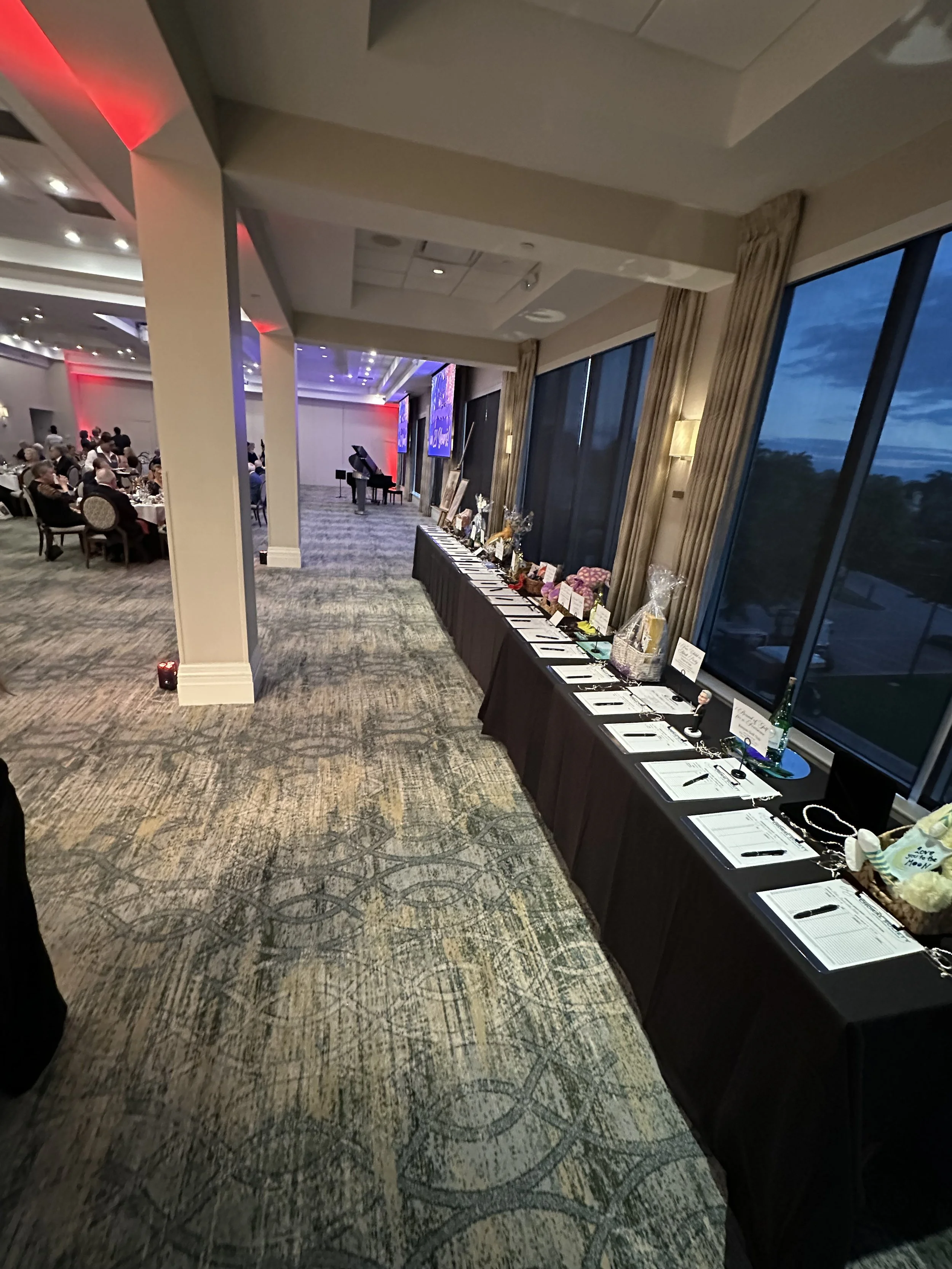A photo of the silent auction tables