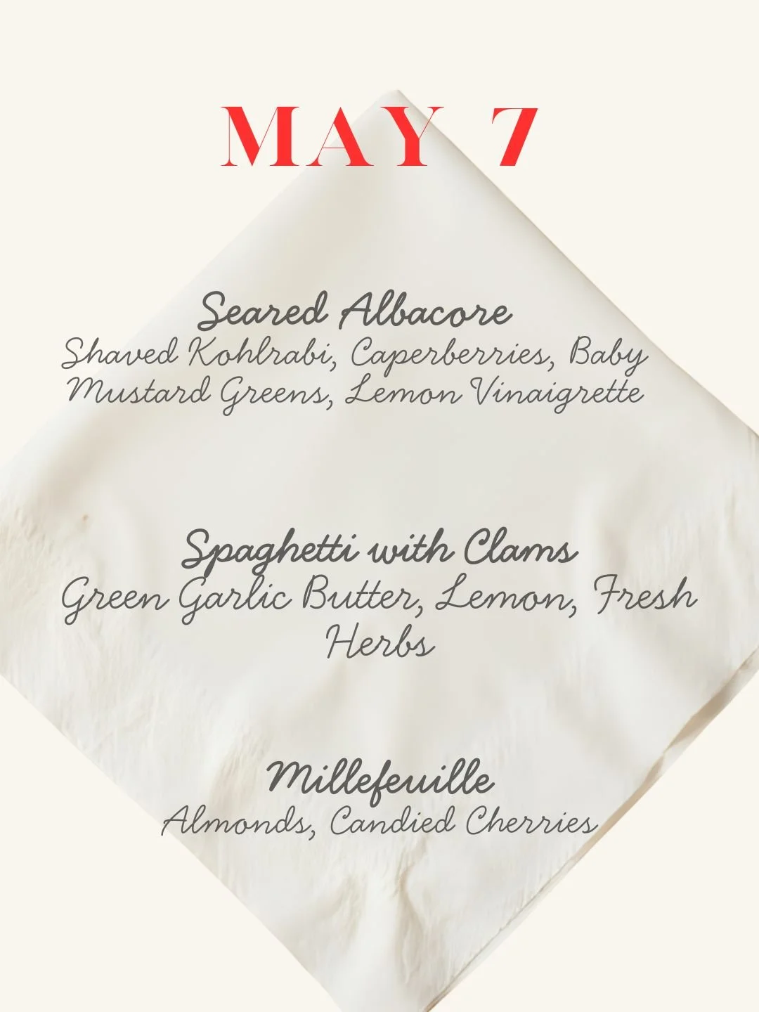 5/7 Thursday Night Dinner