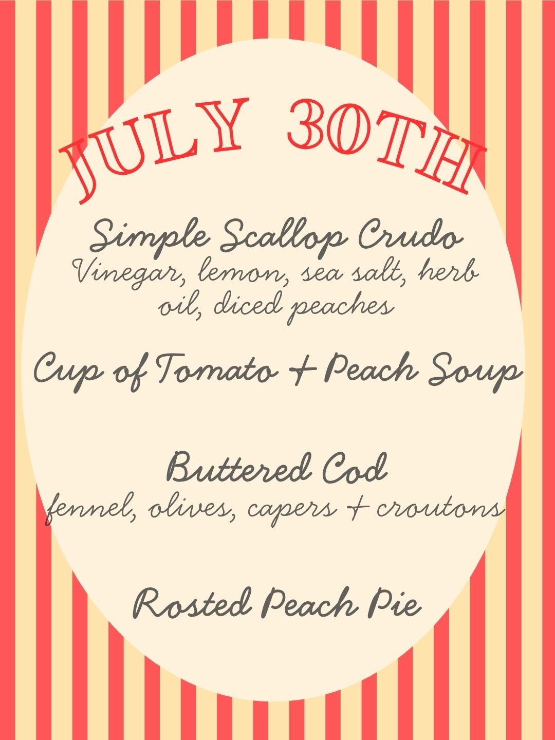 7/30 Thursday Night Dinner