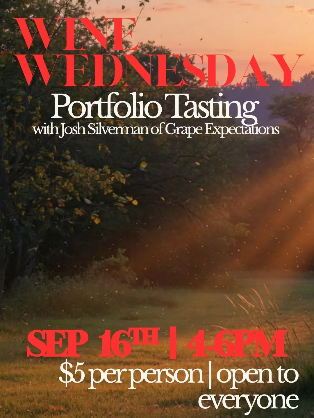 9/16 Wine Wednesday: Portfolio Tasting w Josh Silverman