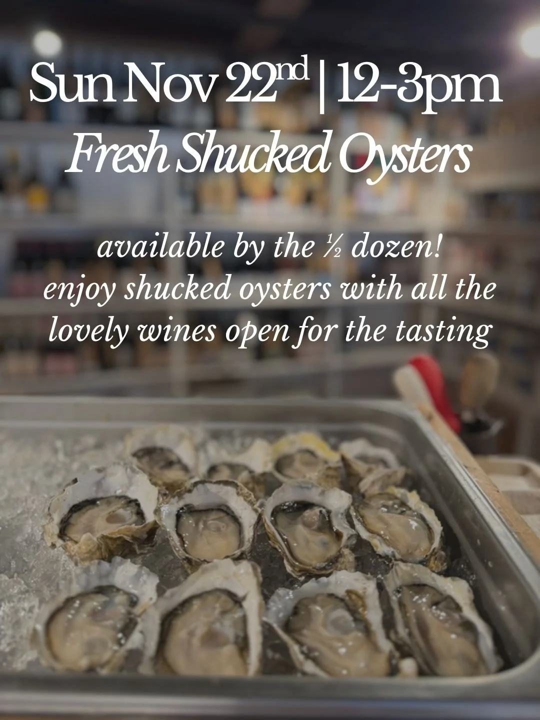 Pop-Up: Fresh Oysters!