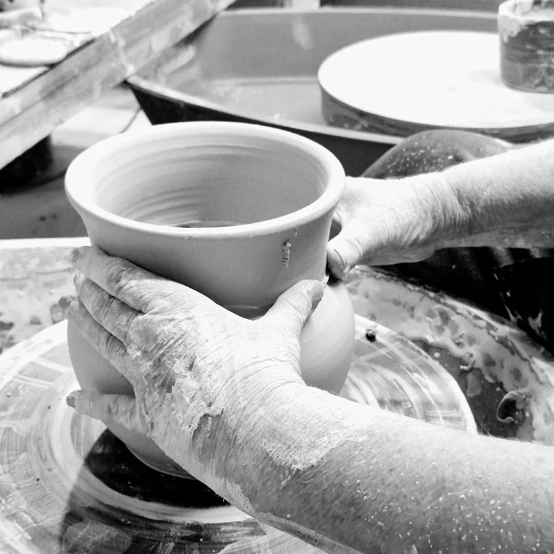 Beginner wheel throwing class at Field Trip Ceramic School in Paddington, Brisbane