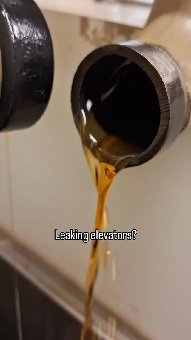 Found the leak!
Just kidding, we were just changing out some old worn out grooved pipe gaskets that were, in fact, leaking; just not at this rate.😅
Do you think you have the same problem? 🤔
Give 309 Elevators a call and we can figure it out for