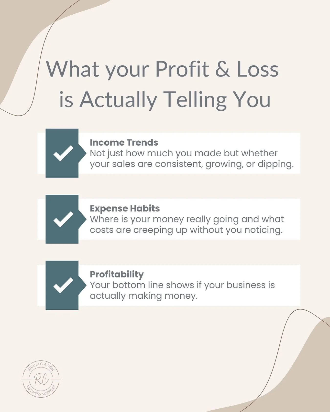 Your Profit &amp; Loss report isn&rsquo;t just paperwork - it&rsquo;s your business story in numbers.

✔ It shows if your income is growing or stalling
✔ It highlights where expenses are blowing out
✔ It reveals if you&rsquo;re really making a profit