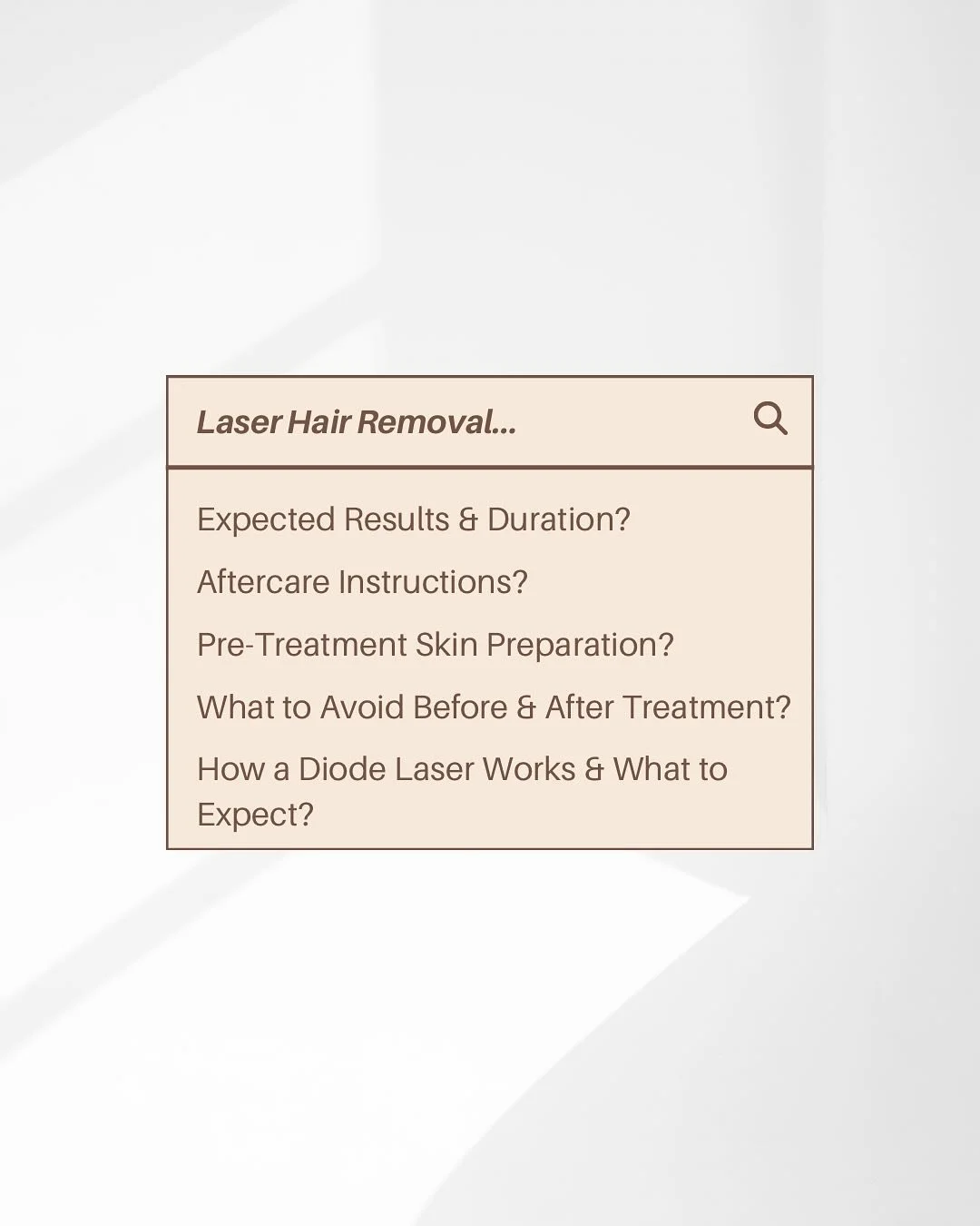 Thinking about laser hair removal? Here&rsquo;s everything you need to know!
Swipe through to get answers to your most common questions: 

1️⃣ Expected Results &amp; Duration: Achieve up to 90% hair reduction with a full treatment plan! 
2️⃣ Aftercar