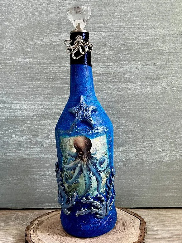 Decorated Bottle - Octopus