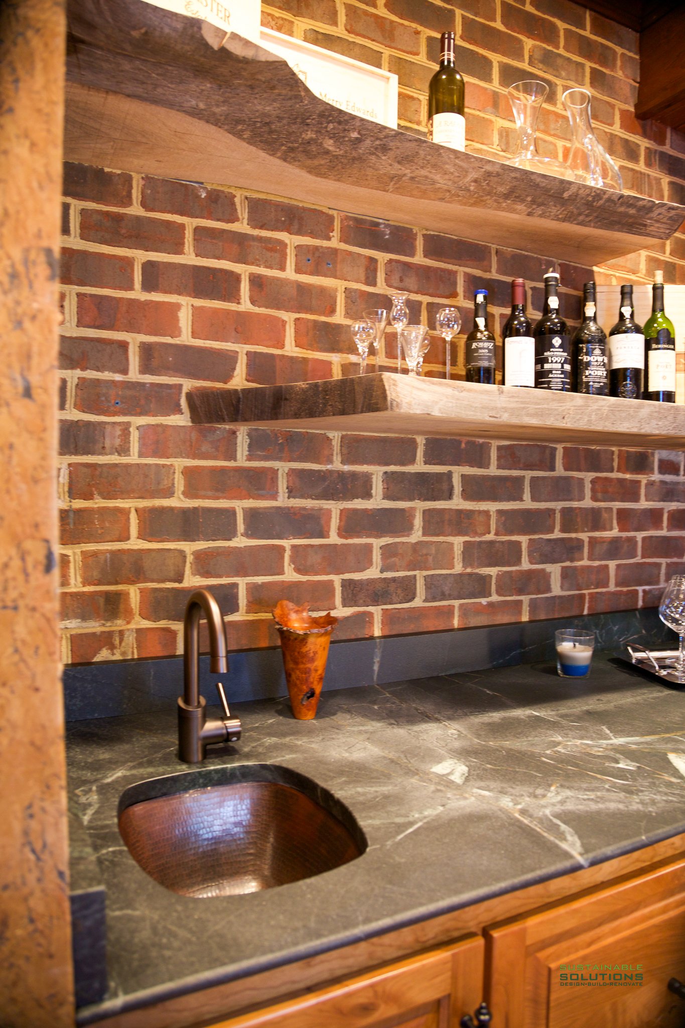 Custom Home Bar Cabinets with Sustainable Solutions of Virginia