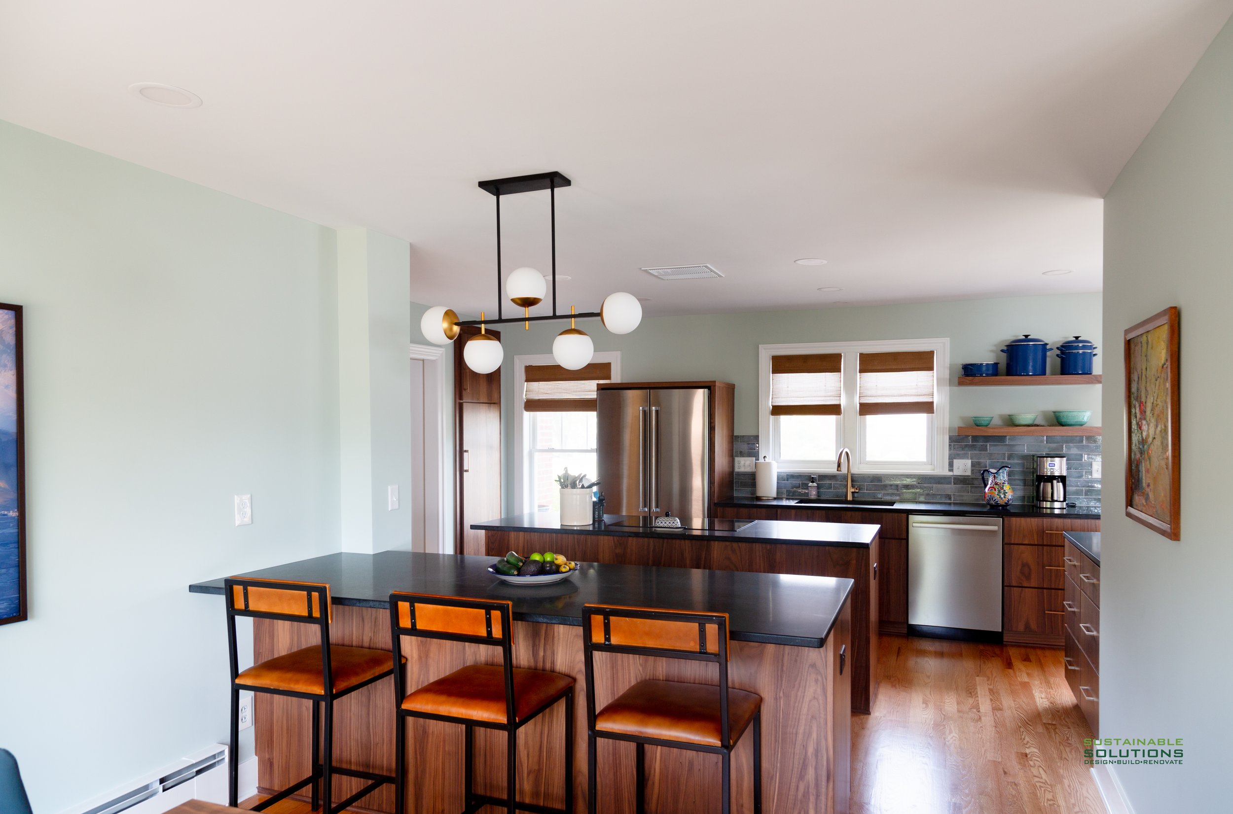 Modern Walnut Kitchen Renovation with Sustainable Solutions of Virginia