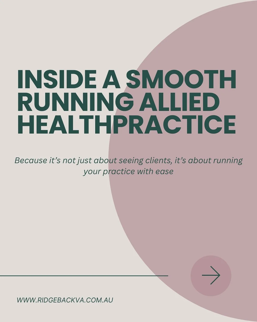 Your practice should feel calm, not chaotic.
When your bookings, billing, and notes run smoothly, you do too.

That&rsquo;s where Ridgeback VA comes in!
We specialise in helping medical and allied health professionals streamline their systems, manage