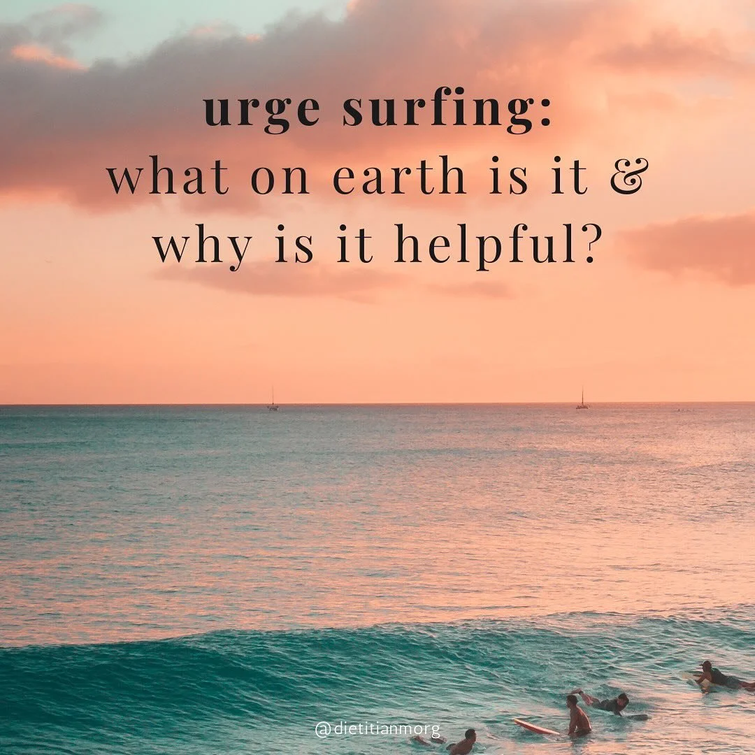 Urge surfing 101:
&bull;
A very adapt skill to throw into your toolbox for the summer if I do say so myself 💁&zwj;♀️
&bull;
In short, urge surfing is the act of sitting in one&rsquo;s discomfort. Sounds barbaric right?? Well in fact, this skill can 