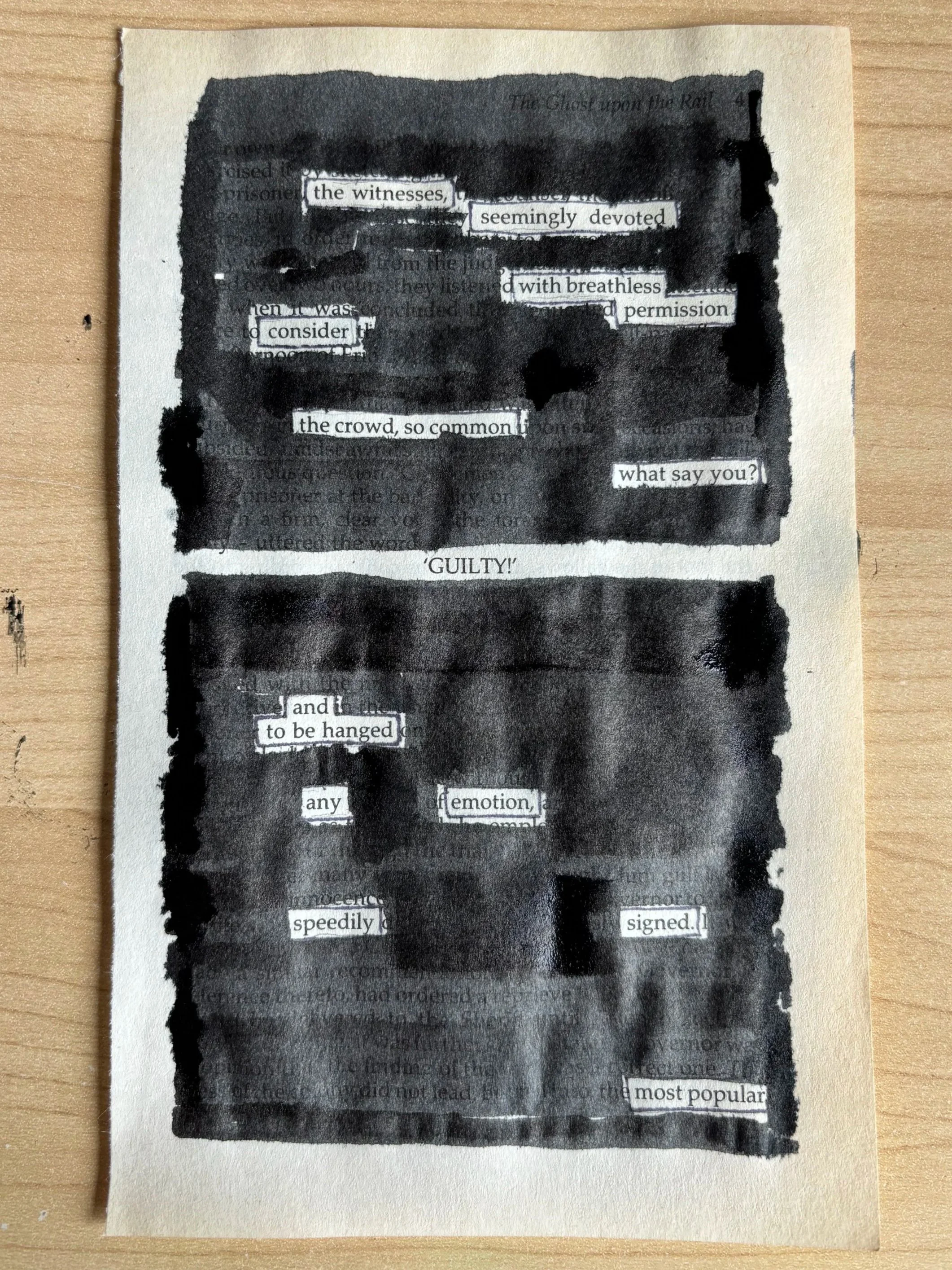 Applying black marker to the unwanted text