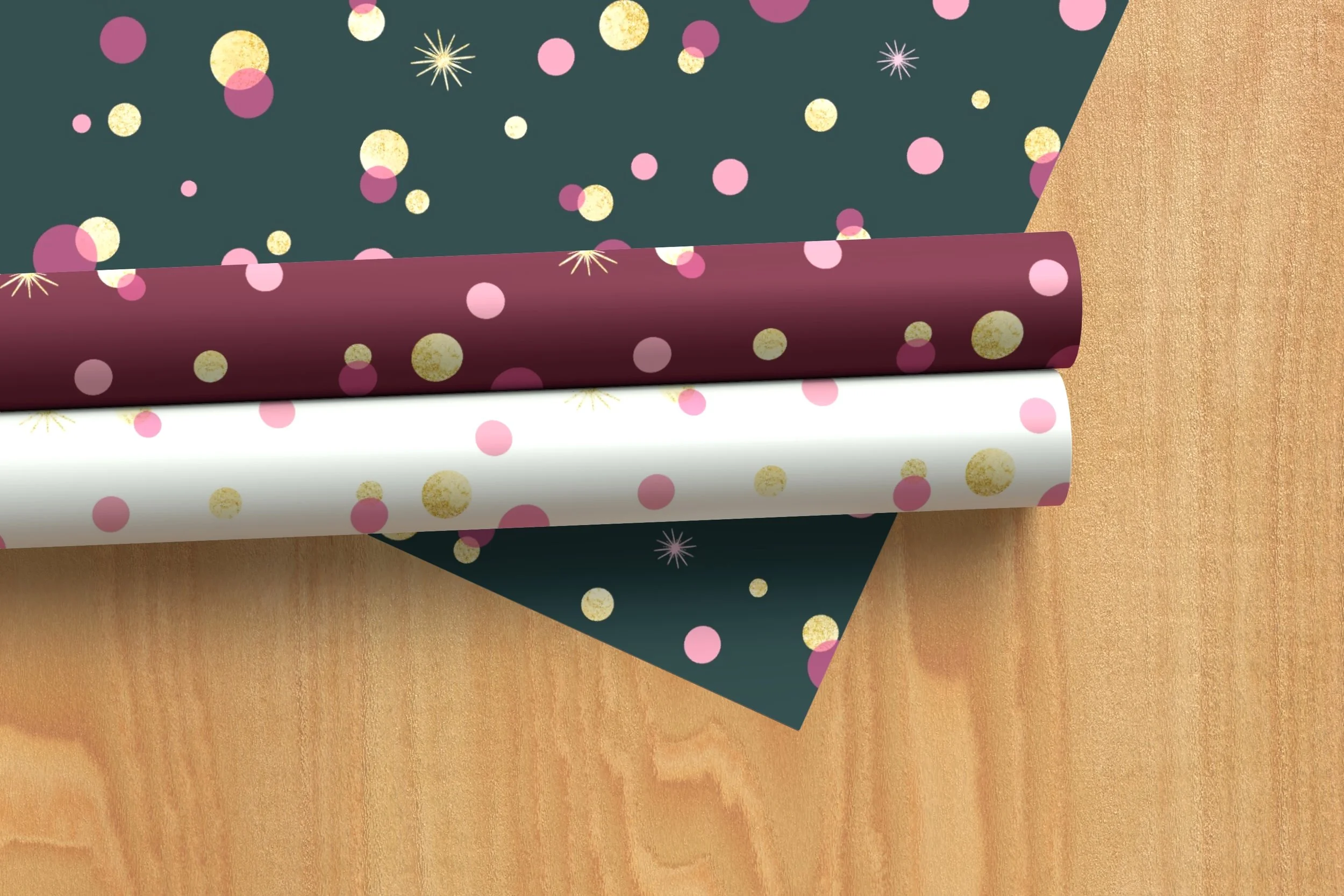 Wrapping paper mockup on wooden background.jpg