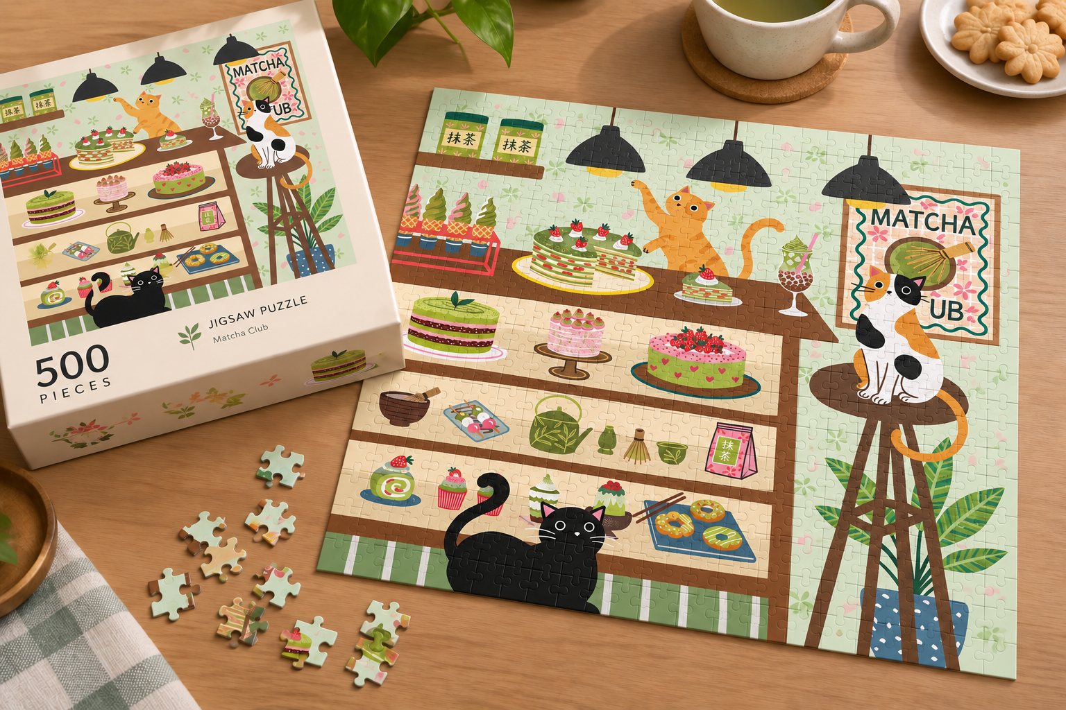 Matcha Cat Café Puzzle Set.png