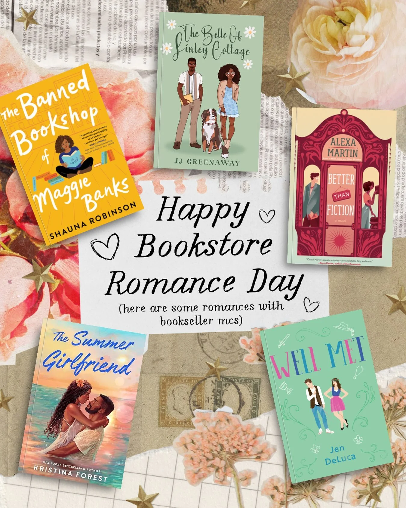 📚 HAPPY BOOKSTORE ROMANCE DAY 📚

Today, I wanted to highlight some romances that star bookseller main characters. Pick up one of these to read and help celebrate romance in bookstores ❤️