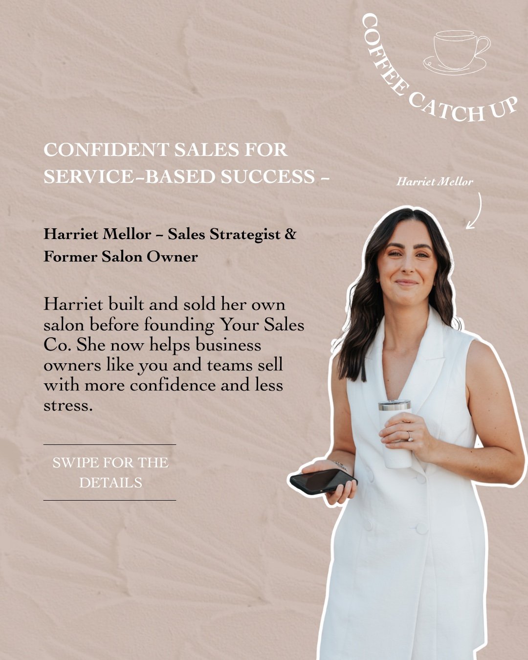 ✨ Confident Sales for Service-Based Success - Coffee Catch Up:
Monday 14th of July | 10:00am | Lush Skin and Body

Selling doesn&rsquo;t have to feel awkward or pushy and this event will show you how.

Join us for a relaxed morning with Harriet Mello