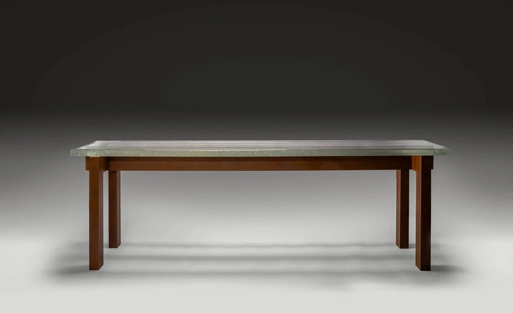 BASQUE CONSOLE- Cast Glass with Solid Steel 