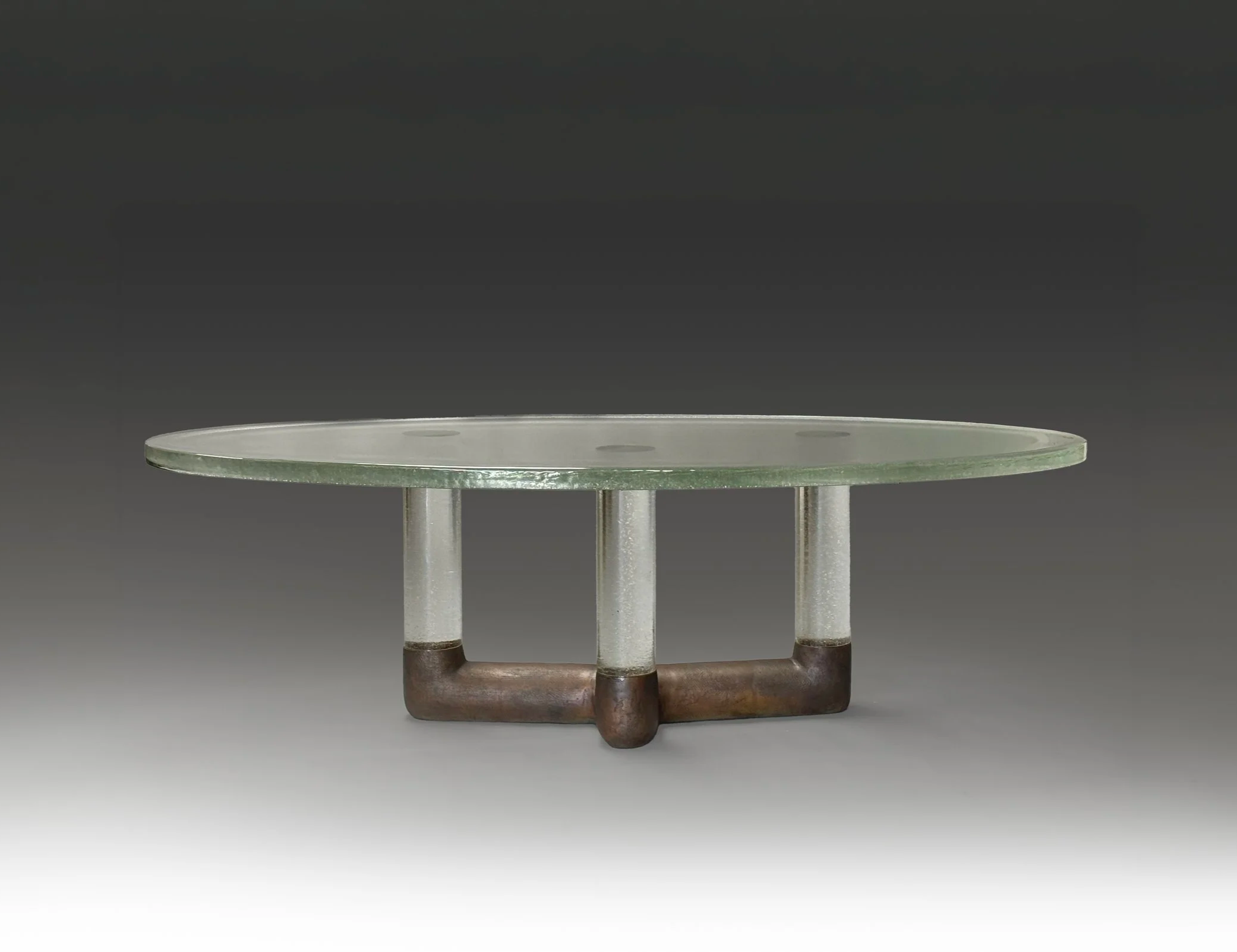 DUNE DINING TABLE-Cast Glass and Bronze