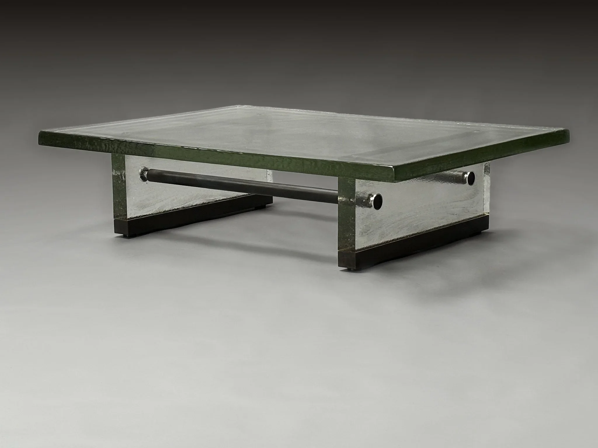 STRUT COFFEE TABLE - Cast Glass & Bronze