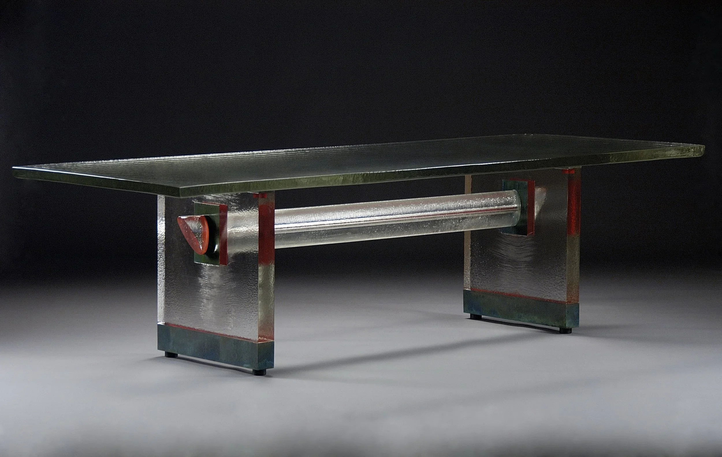 HI-BEAM DINIG TABLE - Cast Glass & Copper