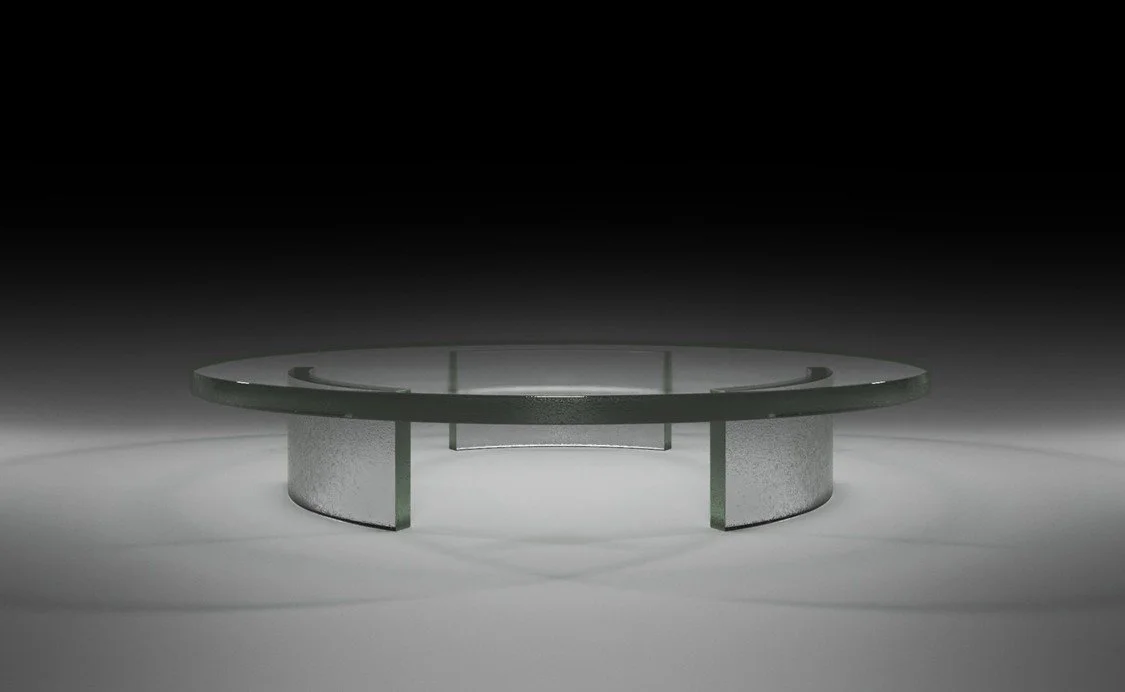TREKKIA COFFEE TABLE-Hand Cast Glass