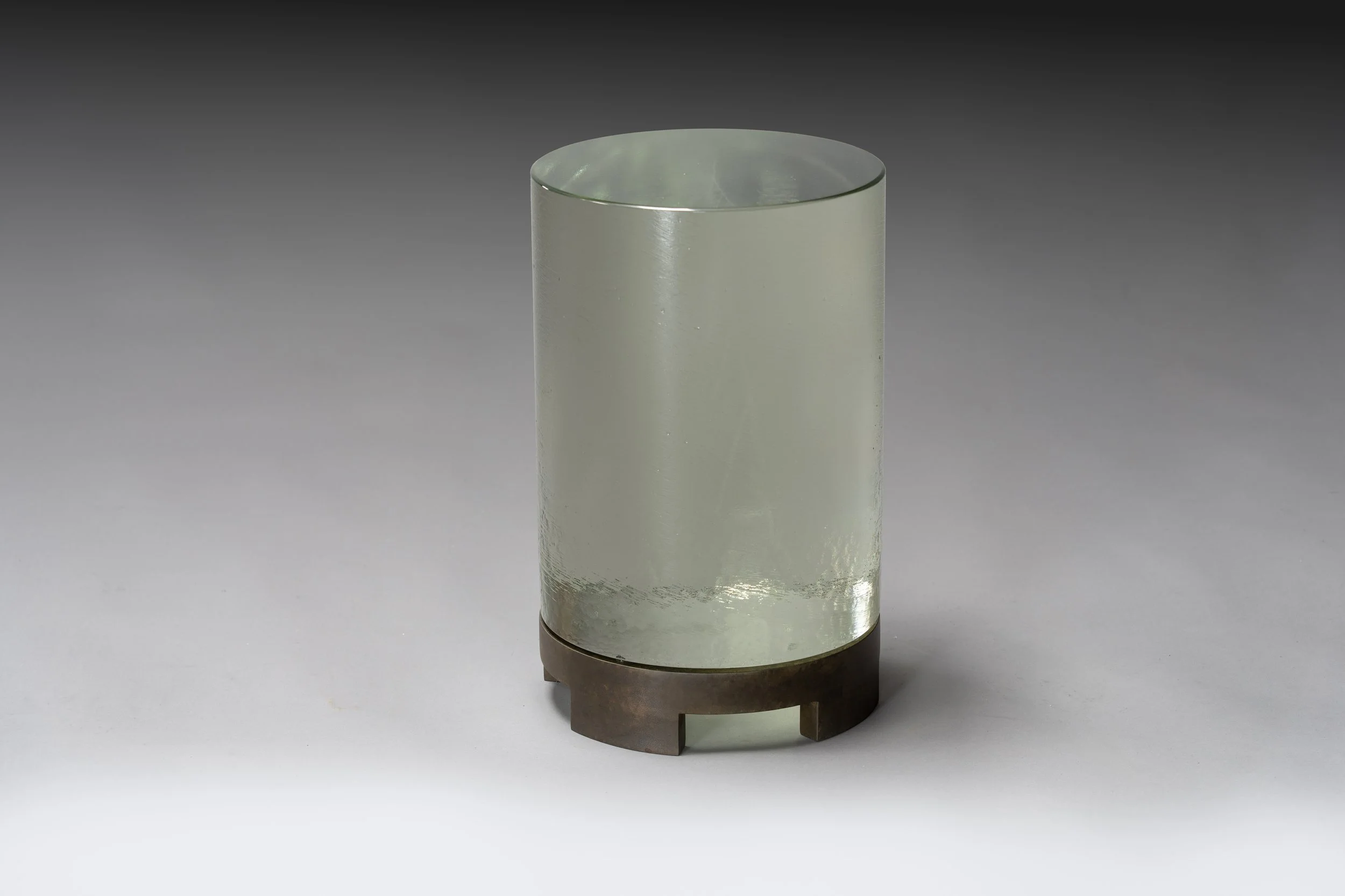 CHATEAU SIDE TABLE- Solid Cast Glass + Steel