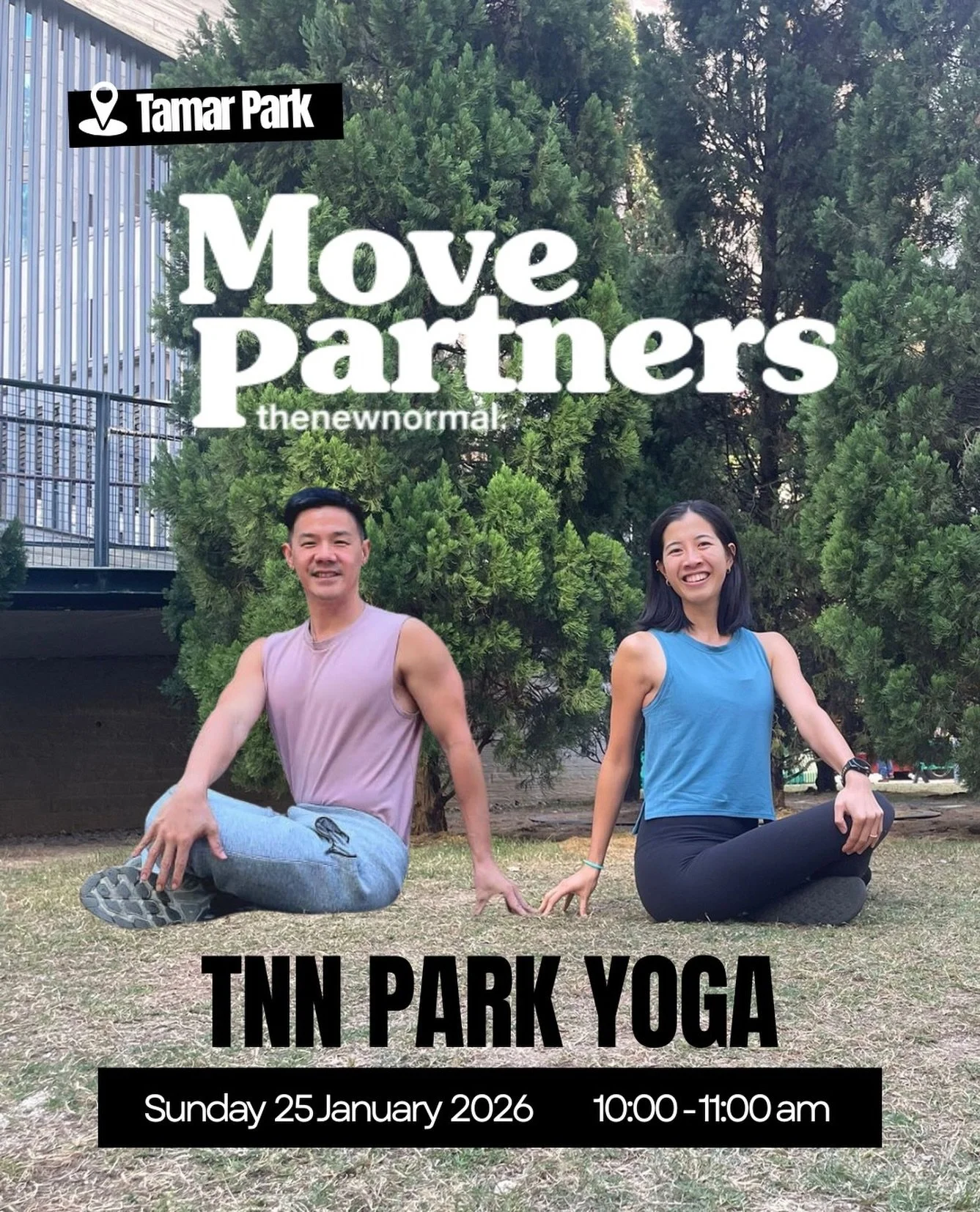 Join us on end of January Sunday for a donation-based, uplifting morning flow hosted by The New Normal Charity - Heinok Fan @heinok.fan and Will Tan @willyogasurf . 🧘🏻&zwj;♂️🌞

與新常態慈善的Heinok Fan 及 Will Tan 一起走進公園，於自然中做瑜珈，迎接輕鬆又充滿能量的早晨。課程以自願捐款形式進行，歡
