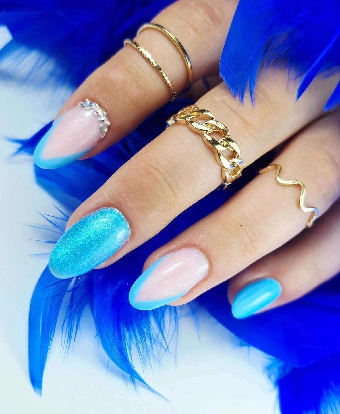 Blue elegance with a dreamy twist ✨💙
Soft mist effect, delicate french tips, and sparkling Swarovski stones &ndash; this set has it all! A perfect balance of style and glamour.

💅 Would you wear this look?

Book Now 👇 
https://facesconsent.com/boo