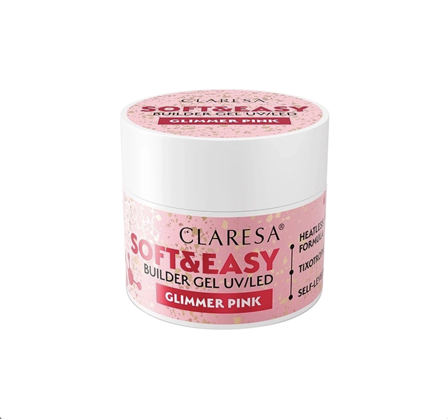 CLARESA - Soft & Easy - Builder Gel - Glimmer Pink - 90g