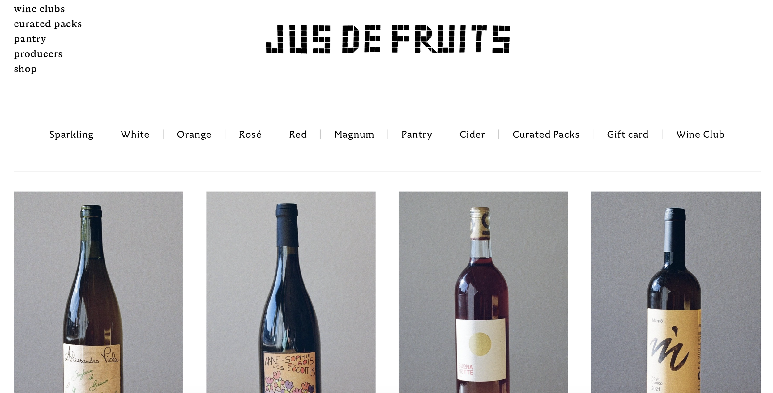 Website for Jus de Fruits with Gabriella Casabianca