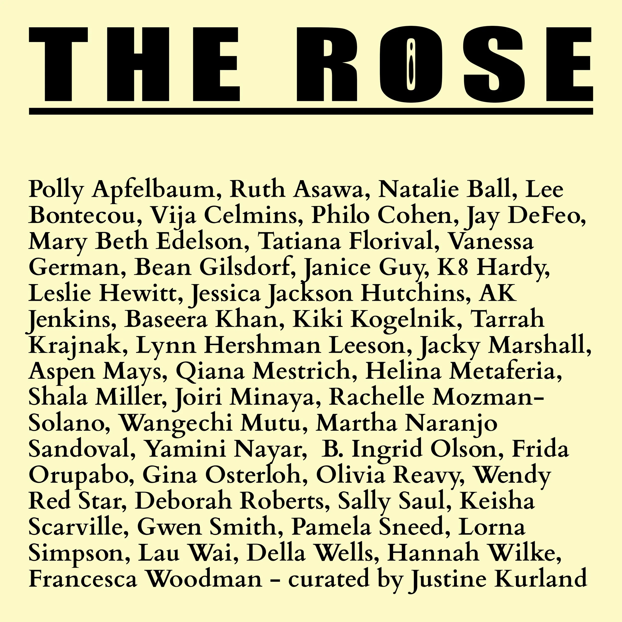 Visual ID for The Rose exhibition at The Lumber Room