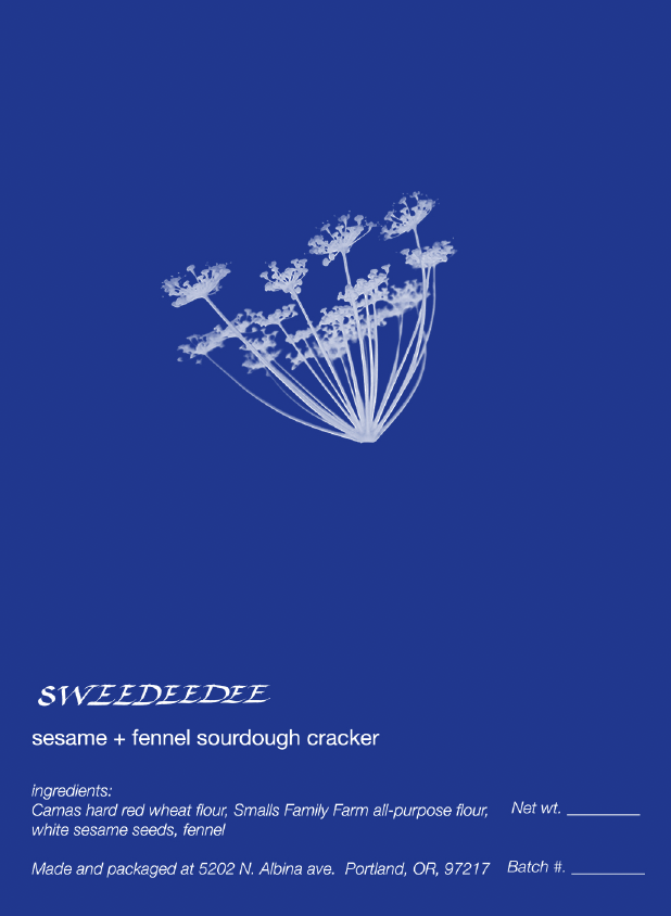 Product label design for Sweedeedee Crackers