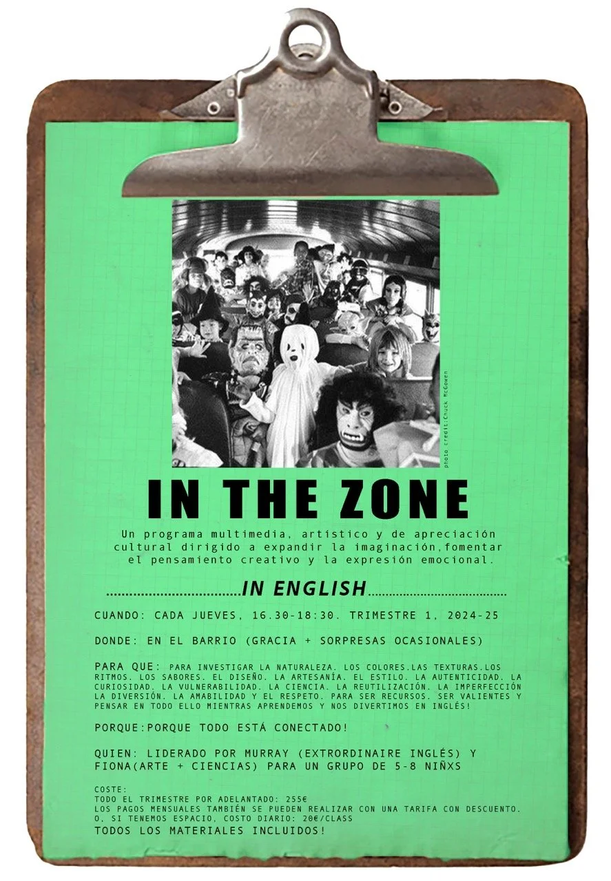 Flyer for In the Zone (art+adventure class)