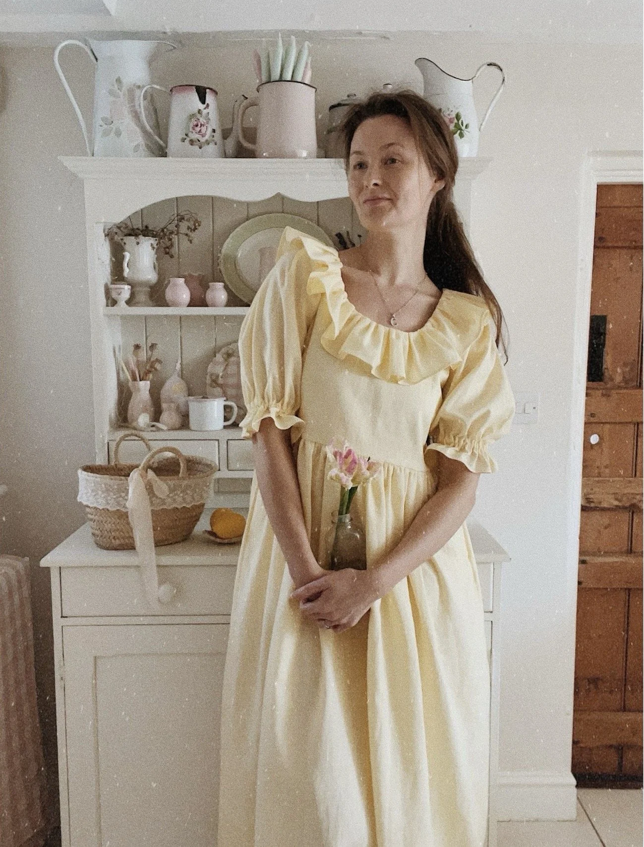 Sunday Dress in Butter Yellow Linen