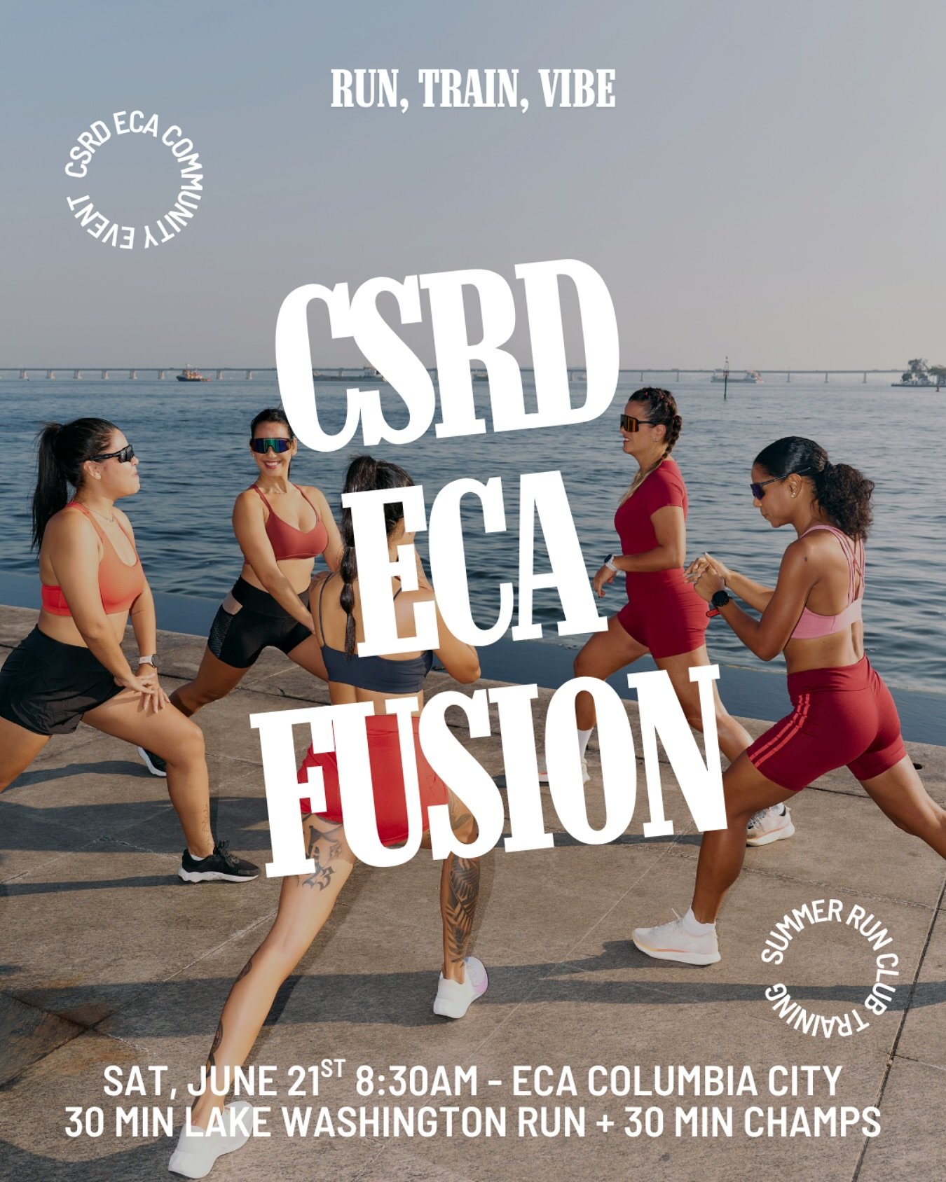 🔔 FREE EVENT ALERT 🔔 ECA and CSRD &mdash; Seattle&rsquo;s most iconic run club &mdash; are teaming up for a fun summer pop up!
&nbsp;
Come lace up and vibe out: we&rsquo;re talking all-levels run club training, fresh air, lake views, community conn