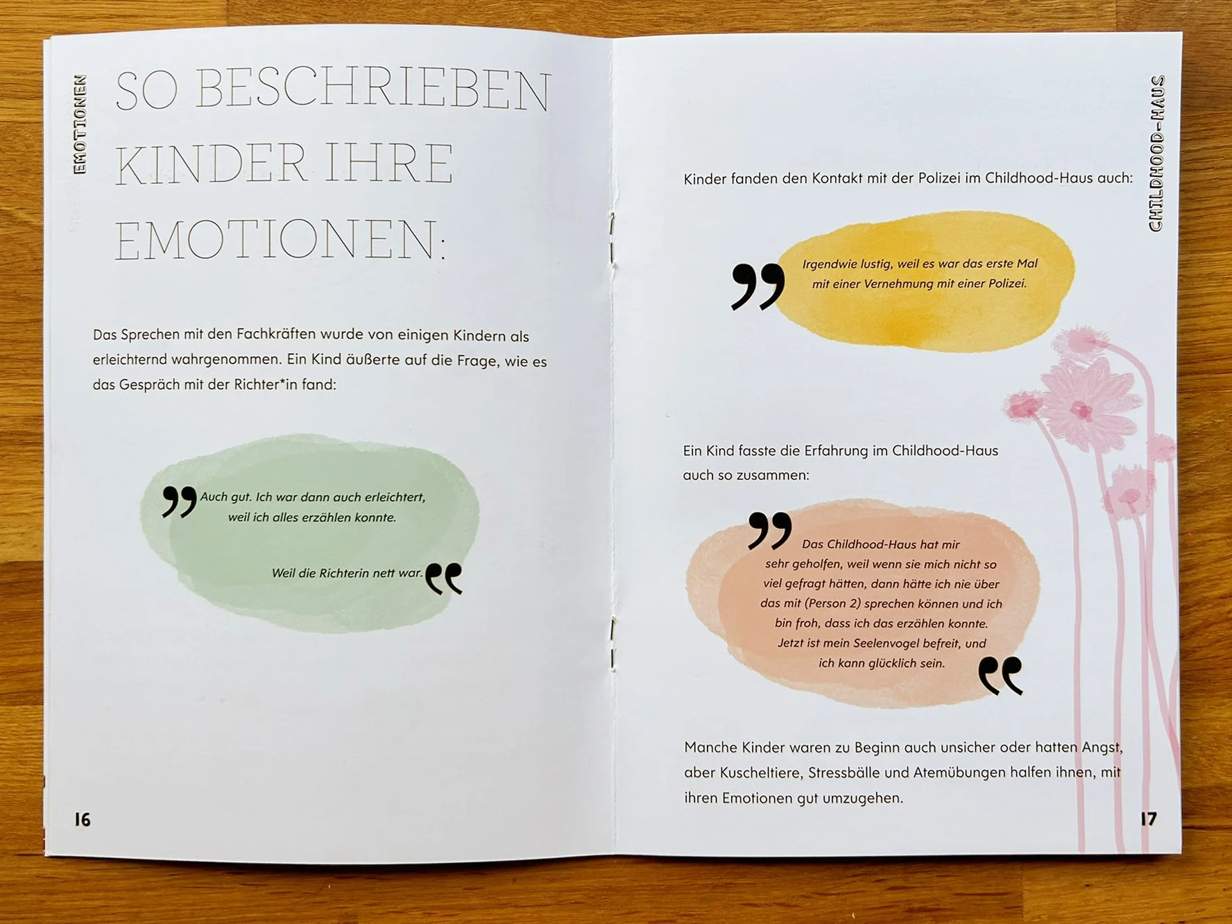 pastellfarbene Wolken, mit Schrift und großen Anführungszeichen