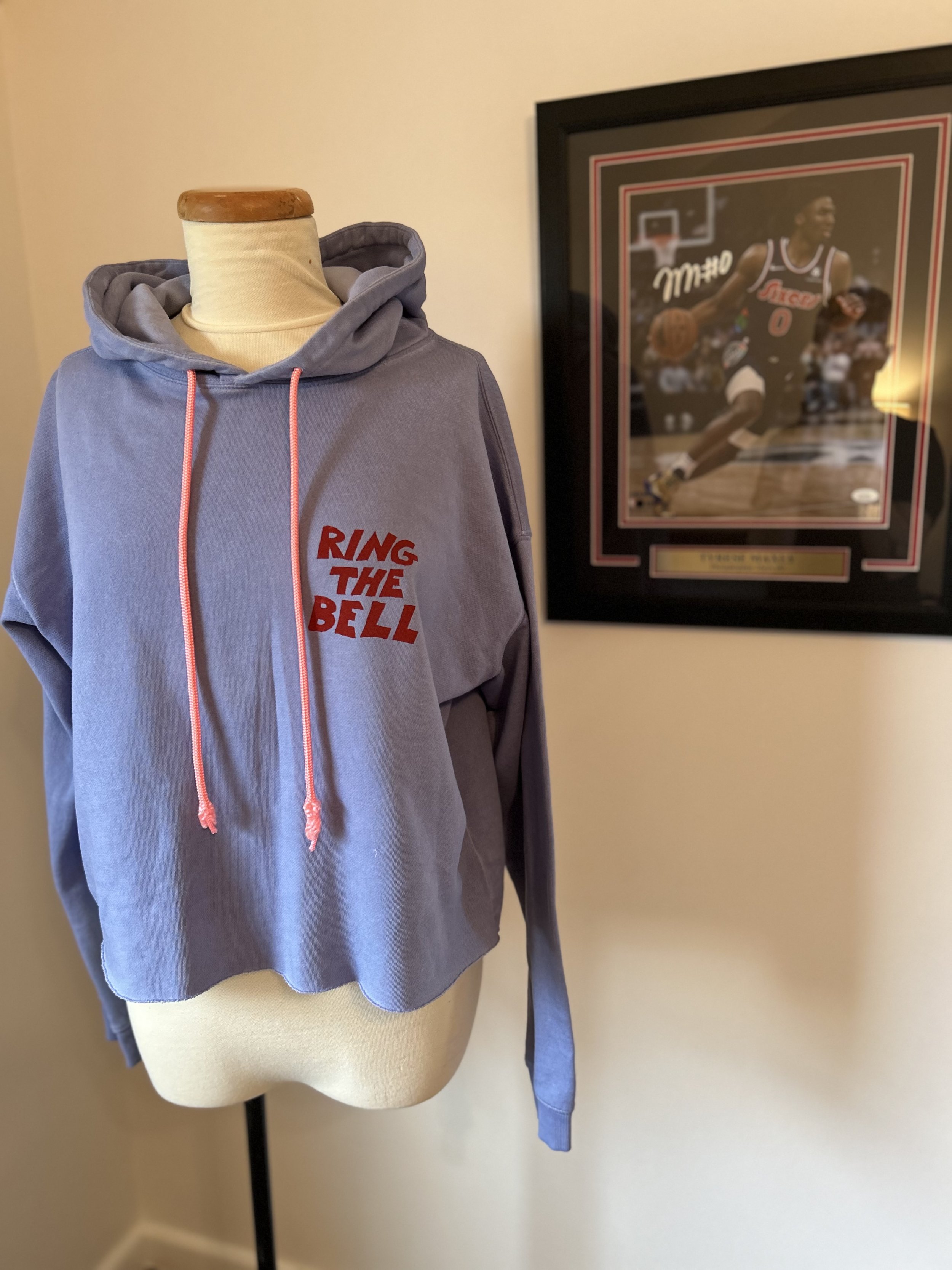 RING THE BELL purple crop hoodie