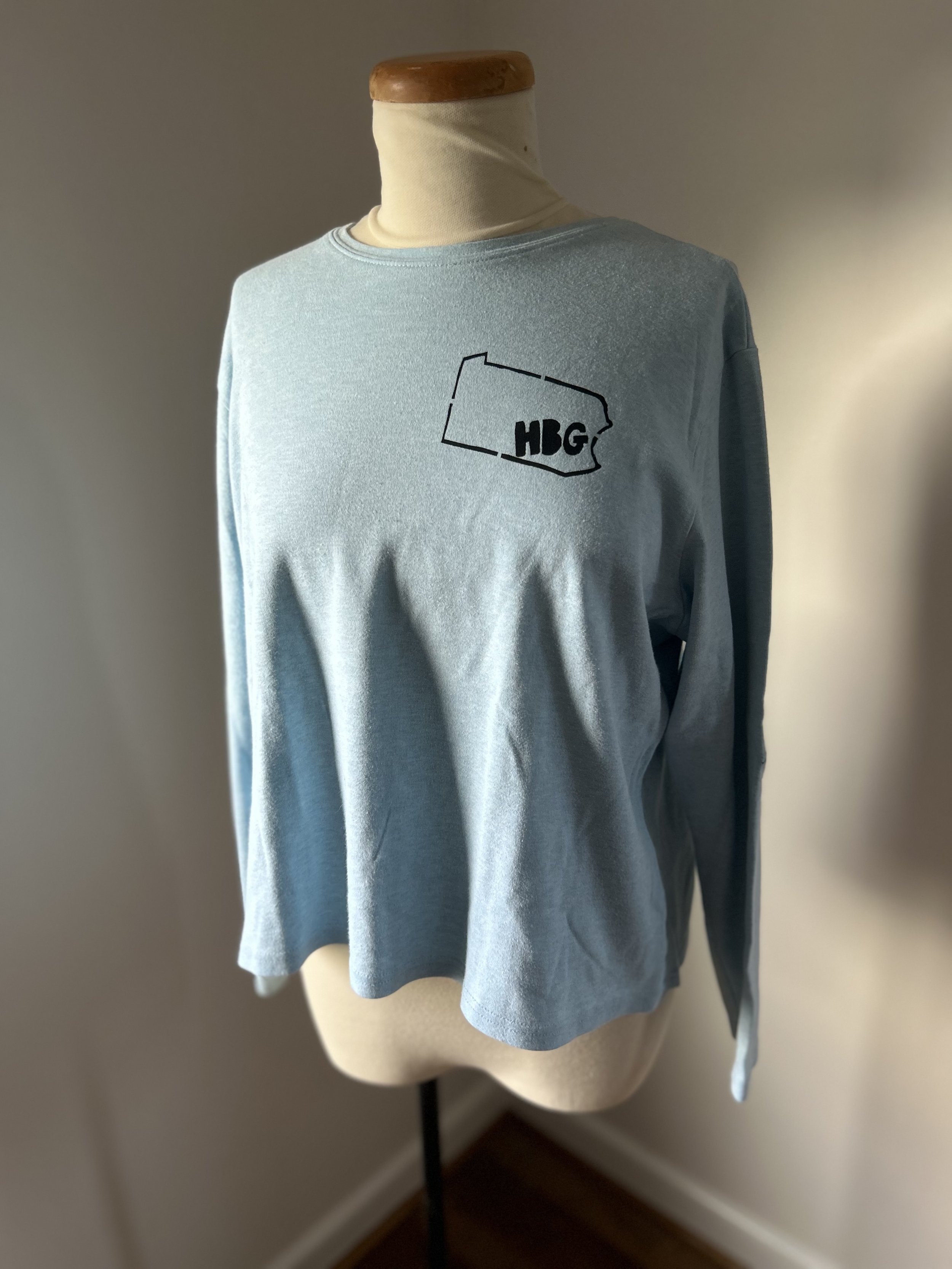 HBG: We Like It! blue long-sleeve tee