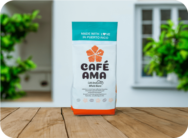 Café ama love whole bean coffee 8 oz bag