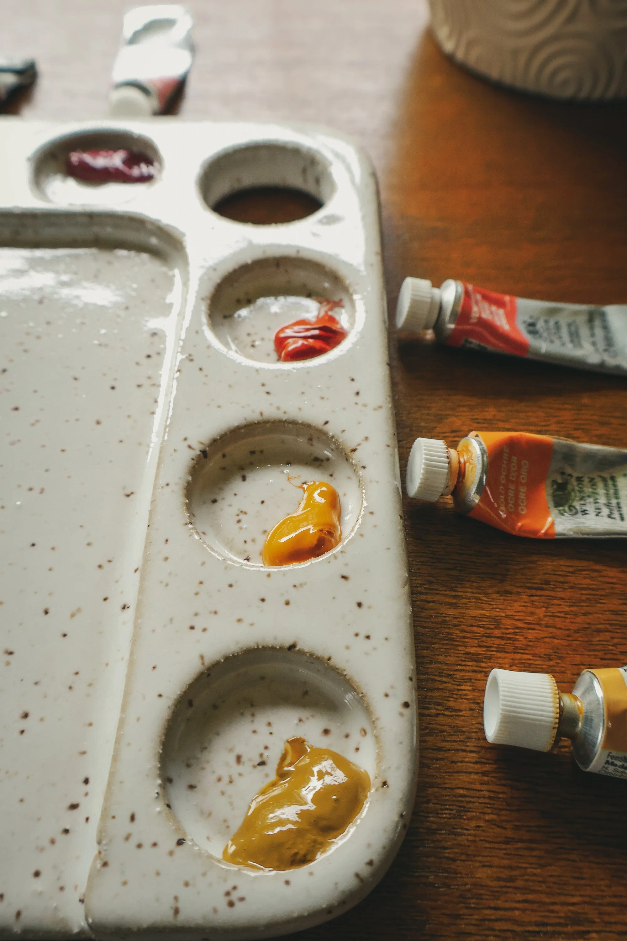 paint in ceramic watercolor palette.JPG